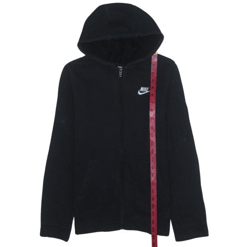 Nike Boys Black Full Zip Hoodie XL 158-170cm Fleece Sweatshirt