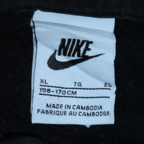 Nike Boys Black Full Zip Hoodie XL 158-170cm Fleece Sweatshirt