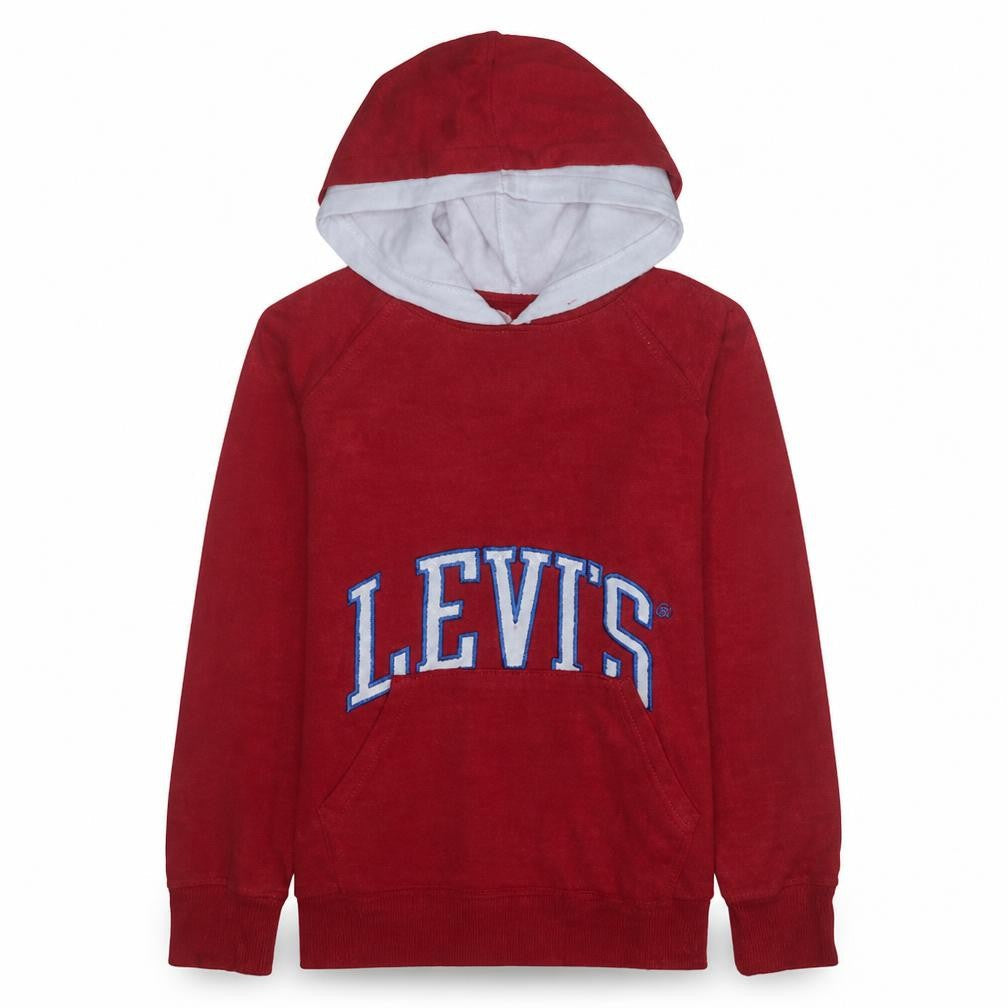Levi's Boys Red Pullover Hoodie 14 Years Logo Fleece Sweatshirt