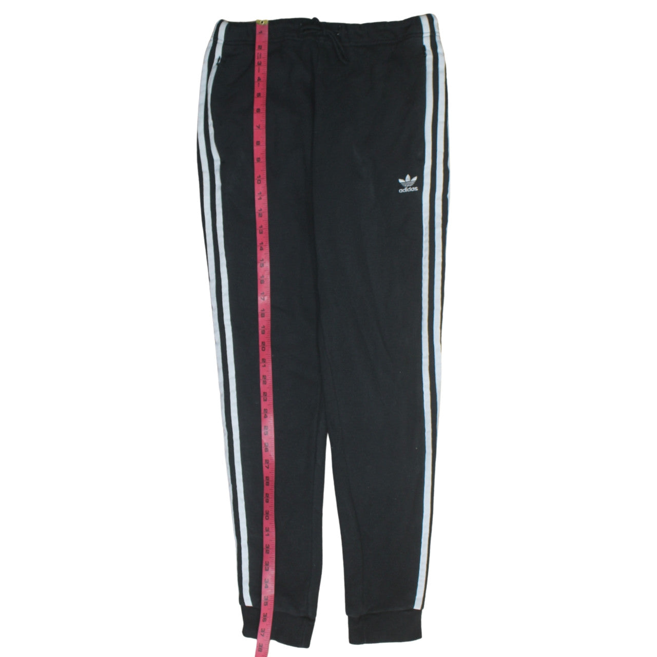 Adidas Womens Black Jogger Trousers Size 10 Elastic Waist Fleece
