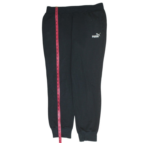 PUMA Womens Black Jogger Sweatpants Size 14 Cotton Blend Lined