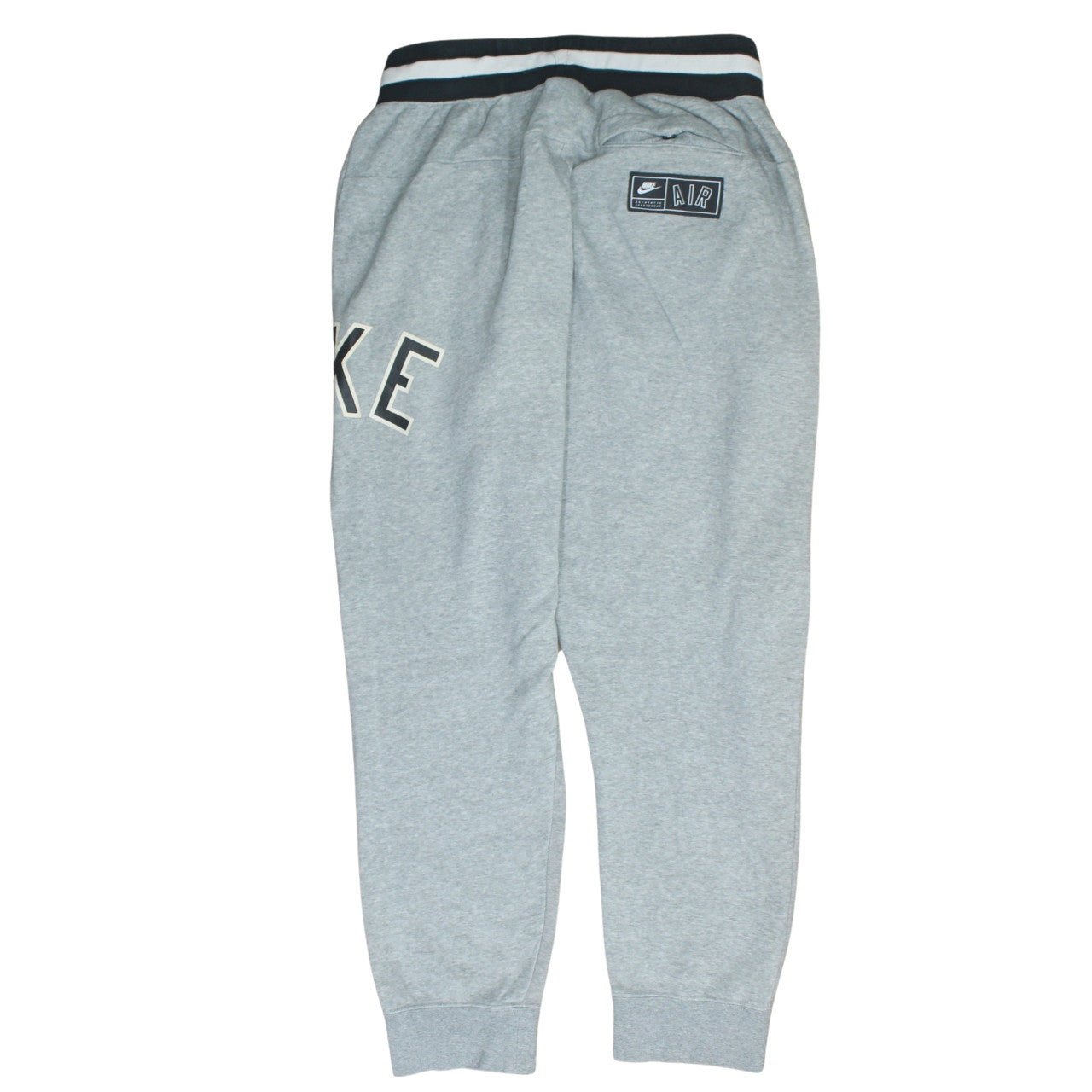 Nike Men Grey Sweatpants L Regular Fit Elastic Waist Tapered Fleece