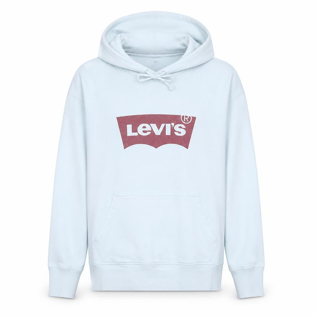 Levi's Women's White Pullover Hoodie Medium Logo Cotton Sweatshirt