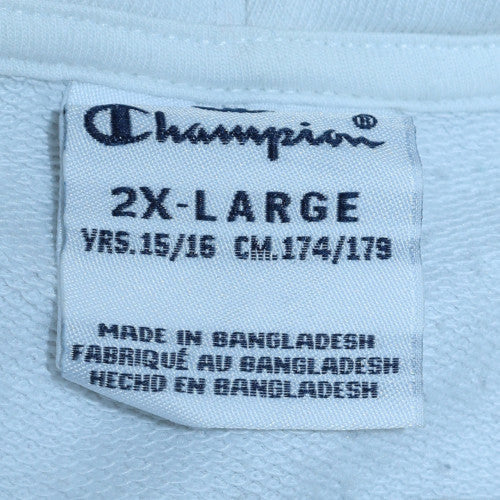 Champion Girls White Full Zip Hoodie 2XL Logo Cotton Blend Sweatshirt
