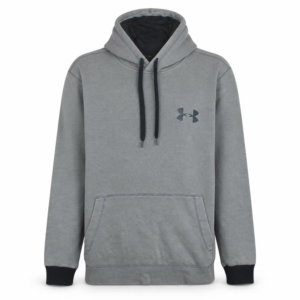 Under Armour Men's Grey Pullover Hoodie Size M Loose Fit Logo Sportswear