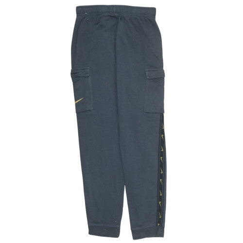 Nike Boys Grey XL Cargo Jogger Trousers with Pockets and Side Stripe