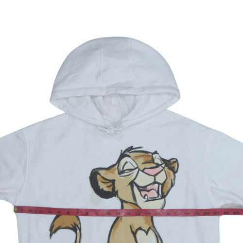 Disney Women White Simba Pullover Hoodie S Lion King Graphic