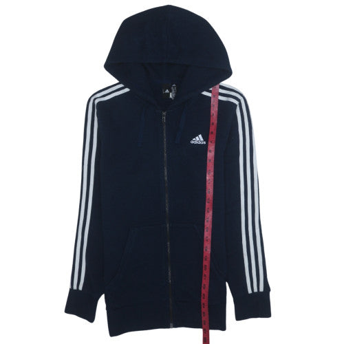 adidas Men’s Blue Full Zip Hoodie Small Fleece Sportswear