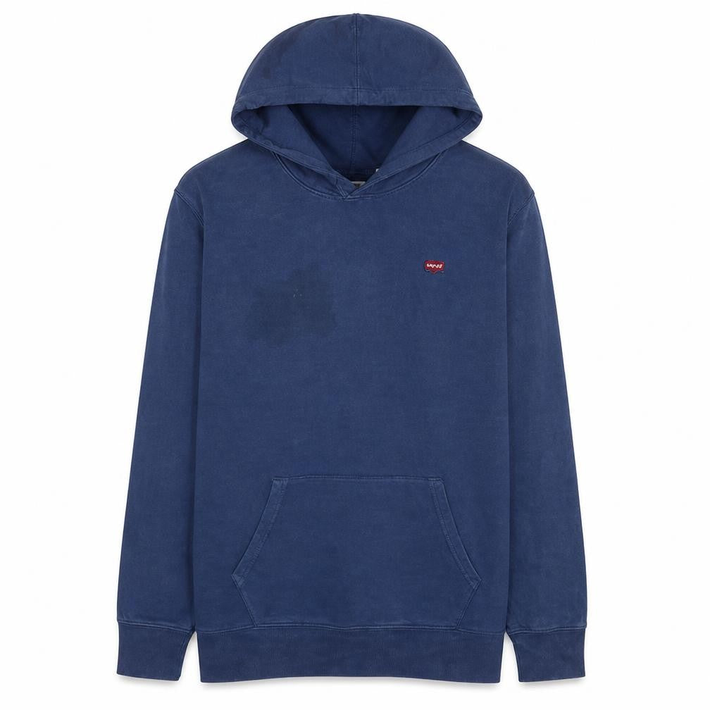 Levi's Men's Blue Pullover Hoodie L Cotton Fleece Logo Casual