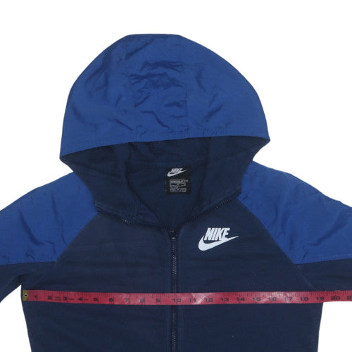 Nike Boys Blue Full Zip Hoodie XL 158-170cm Standard Fit Fleece Sweatshirt