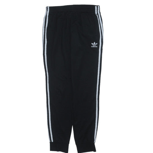 adidas Men's Black Track Pants M Elastic Waist Tapered Fit