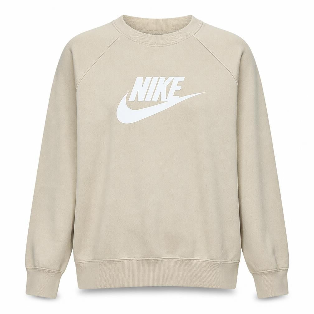 Nike Womens Beige Crew Neck Pullover Sweatshirt Size M