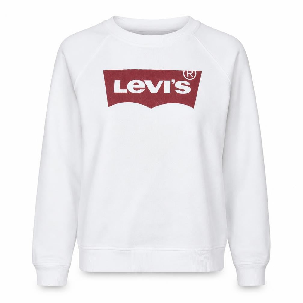 Levi's Women's White Logo Crew Neck Sweatshirt Size L