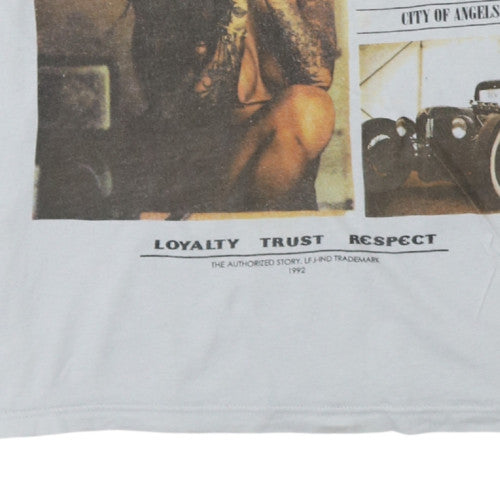 Chasin' Men's Grey Graphic Print V-Neck Cotton T-Shirt Size M