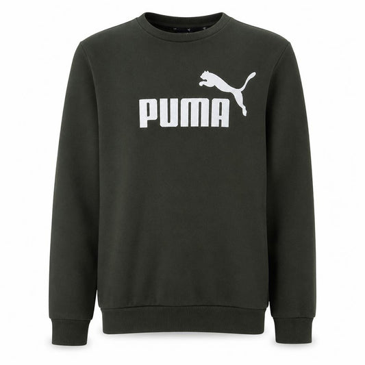 Puma Men's Green Pullover Crew Neck Logo Sweatshirt Size M