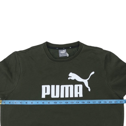 Puma Men's Green Pullover Crew Neck Logo Sweatshirt Size M