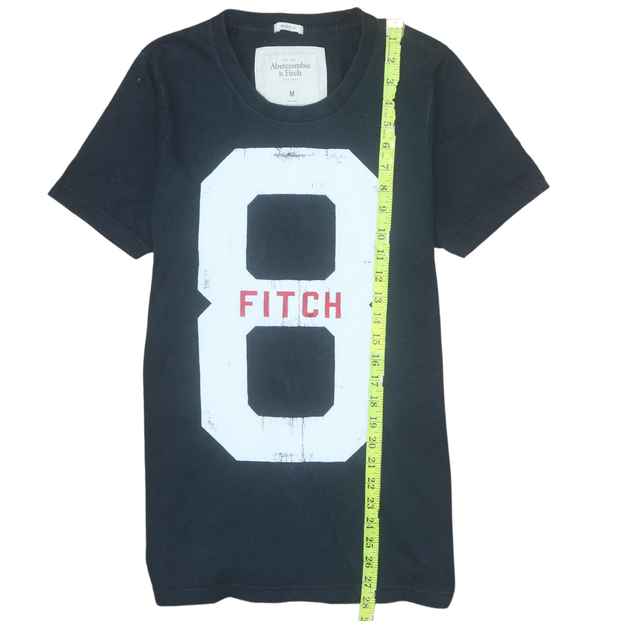 Abercrombie & Fitch Men's Black Graphic Print Crew Neck T-Shirt M