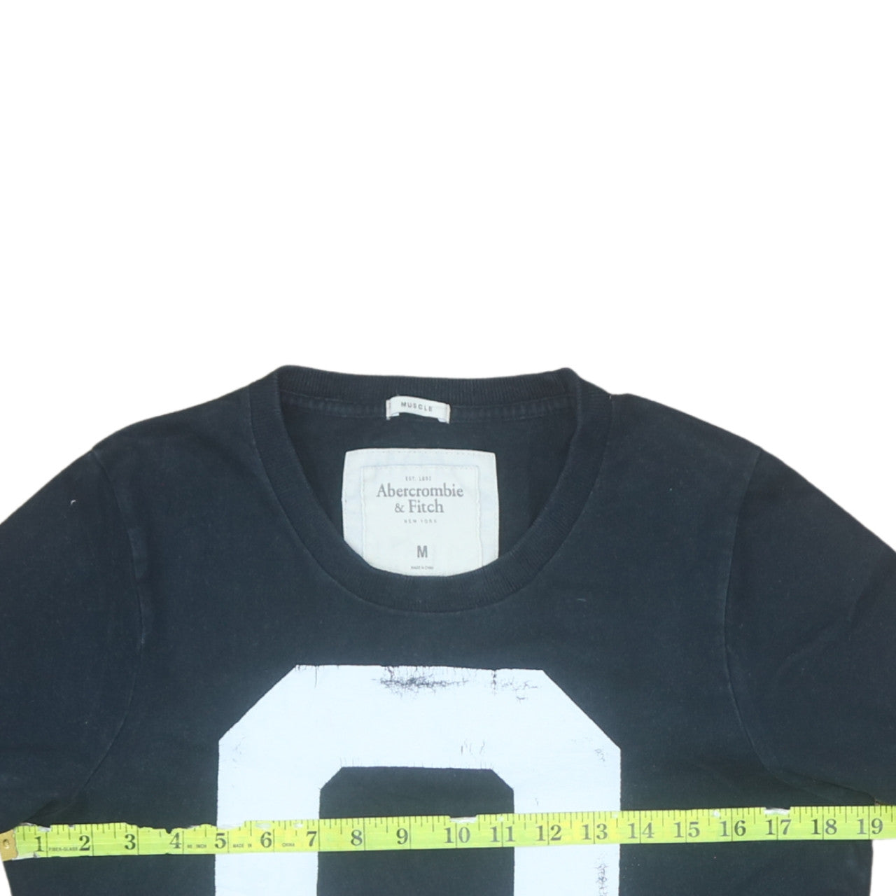 Abercrombie & Fitch Men's Black Graphic Print Crew Neck T-Shirt M