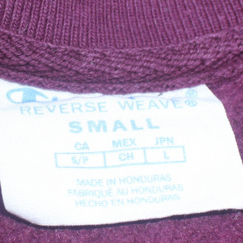 Champion Women’s Purple Reverse Weave Sweatshirt Small Logo Crew Neck