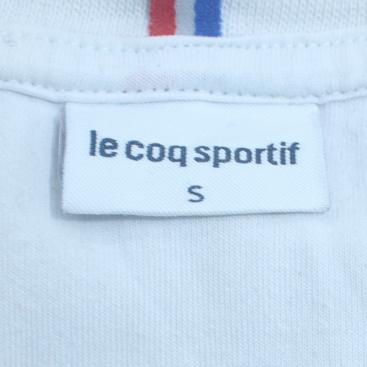 Le Coq Sportif Mens White Red Blue Logo Sweatshirt Size S