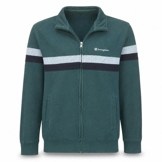 Champion Men’s Green Track Jacket Medium Full Zip Regular Fit