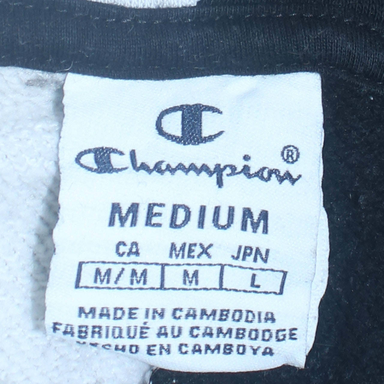 Champion Men's Black White Pullover Hoodie Medium Colour Block