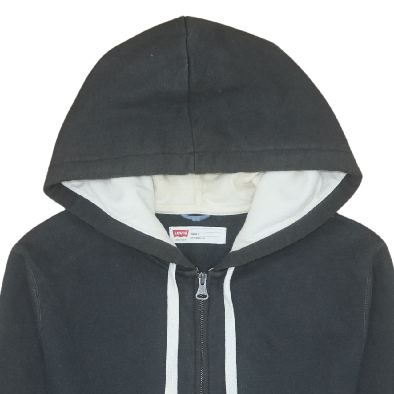 Levi's Men Black Full Zip Hoodie S Classic Fit Fleece Jacket