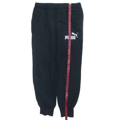 Close-up detail of Puma Men's Black Jogger Sweatpants M Regular Fit Fleece
