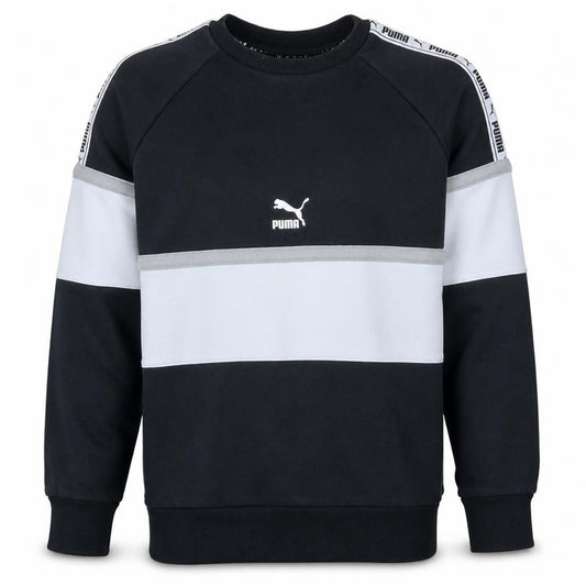 Puma Men’s Black Small Pullover Sweatshirt Crew Neck Logo Sports Top