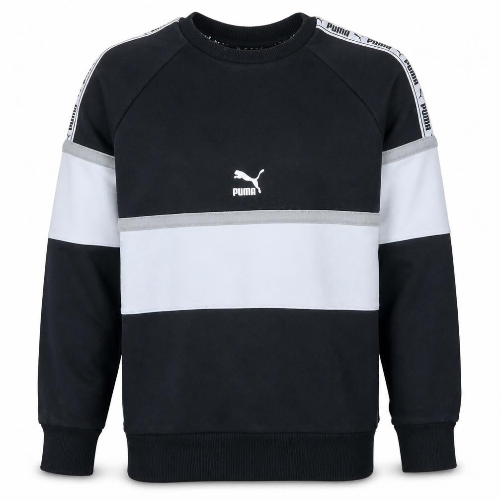 Puma Men’s Black Small Pullover Sweatshirt Crew Neck Logo Sports Top