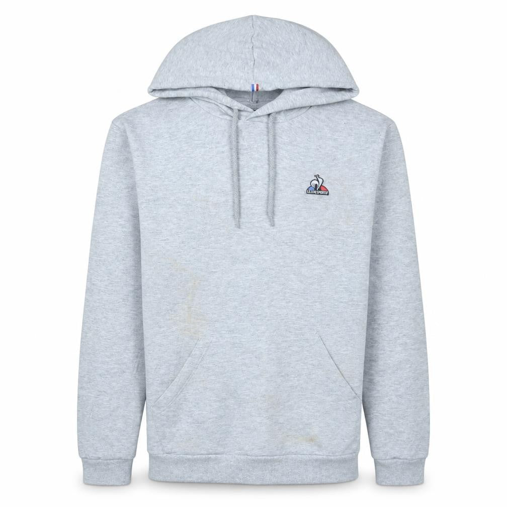 Le Coq Sportif Men’s Grey Pullover Hoodie L Logo Sportswear