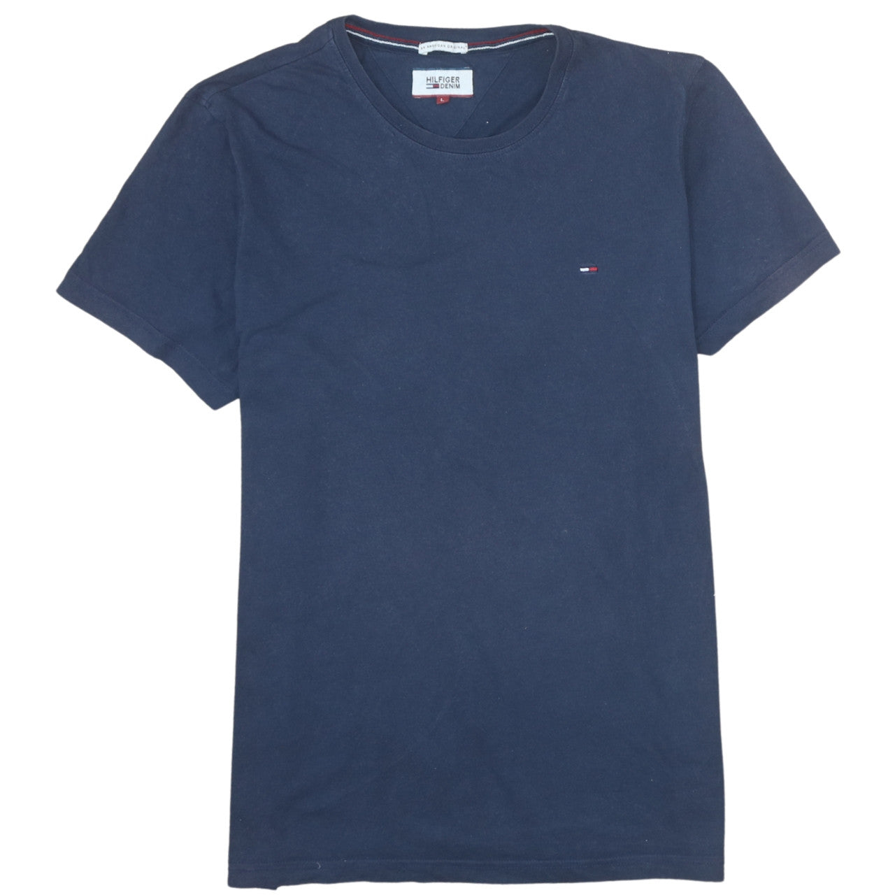 Hilfiger Denim Men's Navy Blue Crew Neck Cotton T-Shirt Size L