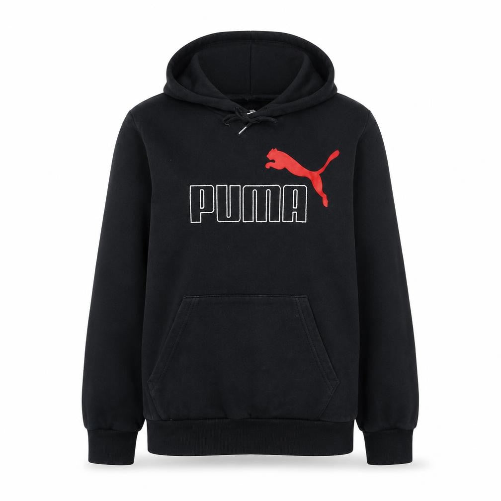 Puma Womens Black XS Pullover Hoodie with Red Logo