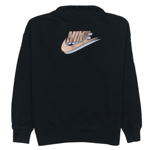 Nike Womens Black Oversized 1/4 Zip Sweatshirt Size S