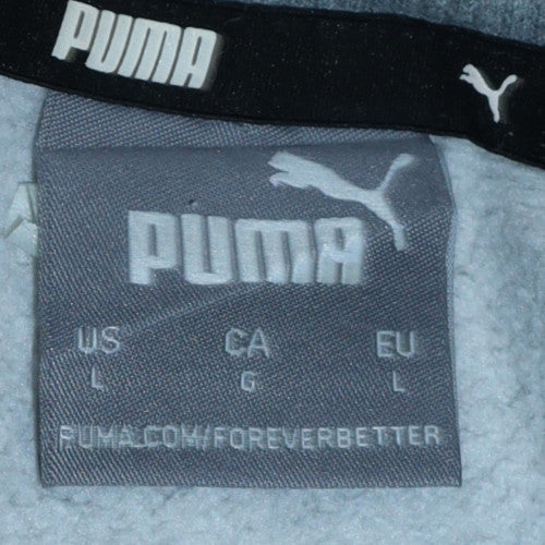 Puma Mens Grey Crew Neck Logo Sweatshirt L Regular Fit
