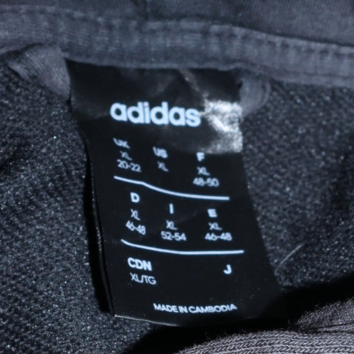 Adidas Womens Black XL Full Zip Hoodie Sweatshirt with Logo Sleeve