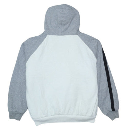 Brand and care label for Lee Cooper Men's Grey Full Zip Hoodie Medium Fleece Lined
