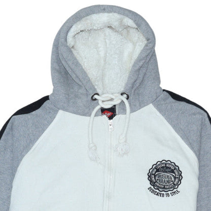 Additional view of Lee Cooper Men's Grey Full Zip Hoodie Medium Fleece Lined
