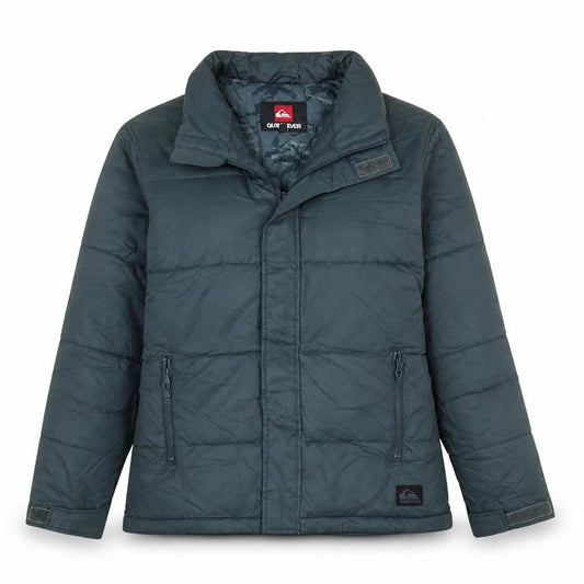 Quiksilver Women’s Grey Puffer Jacket Size 14 Hooded Mid-Length