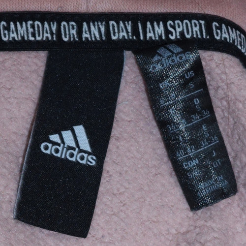 Adidas Womens Pink Long Sleeve Pullover Hoodie Size 12 Casual