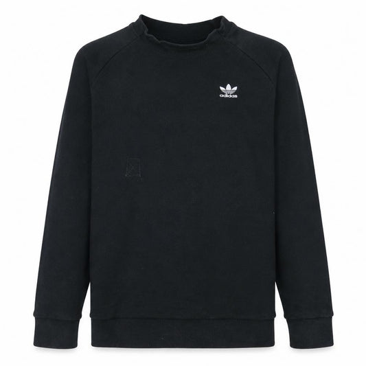 Adidas Men Black XS Crew Neck Pullover Sweatshirt Logo Fleece