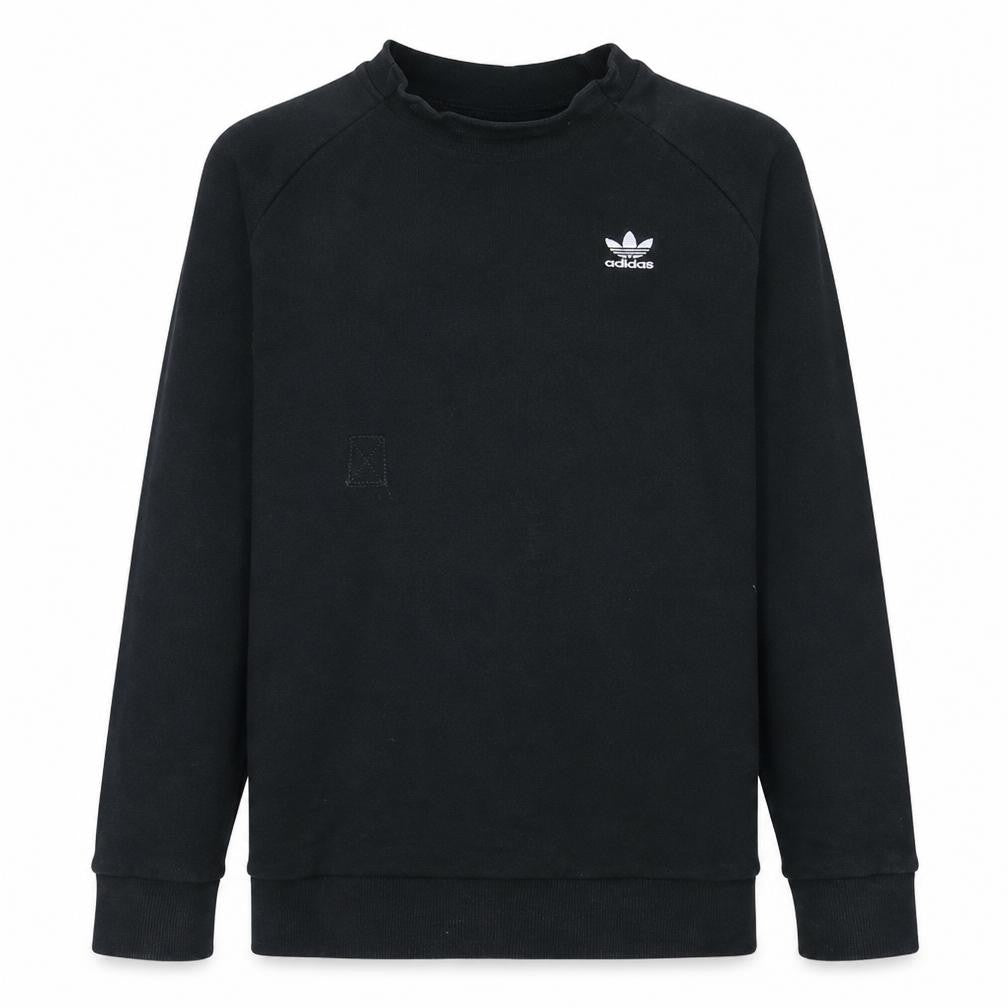 Adidas Men Black XS Crew Neck Pullover Sweatshirt Logo Fleece