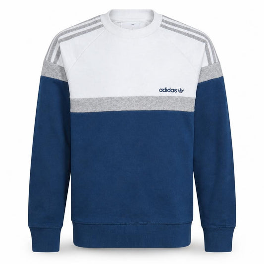 adidas Men's Blue Crew Neck Pullover Sweatshirt Size S Regular Fit