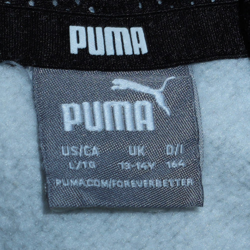 Puma Boys Grey Pullover Hoodie 13-14 Years Regular Fit Fleece Sweatshirt
