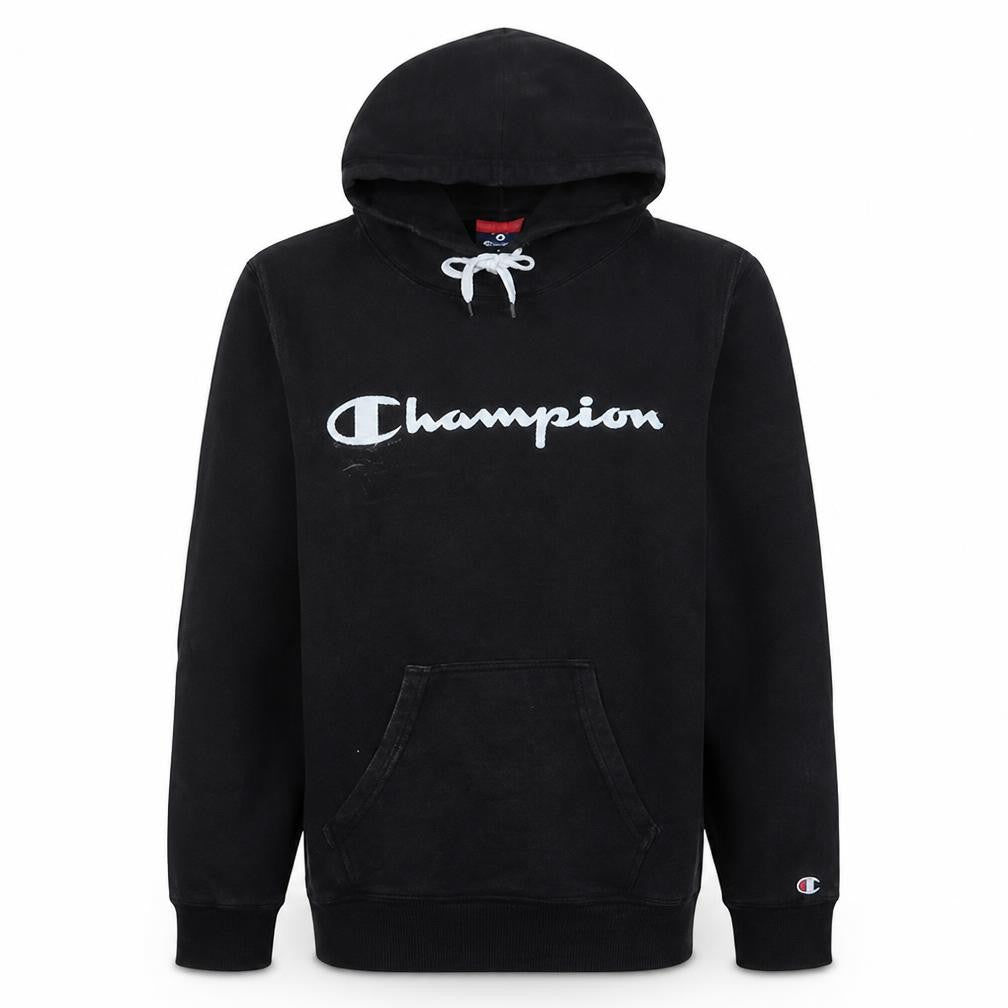 Champion Men's Black XS Pullover Hoodie with Logo Print
