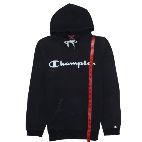 Champion Men's Black XS Pullover Hoodie with Logo Print