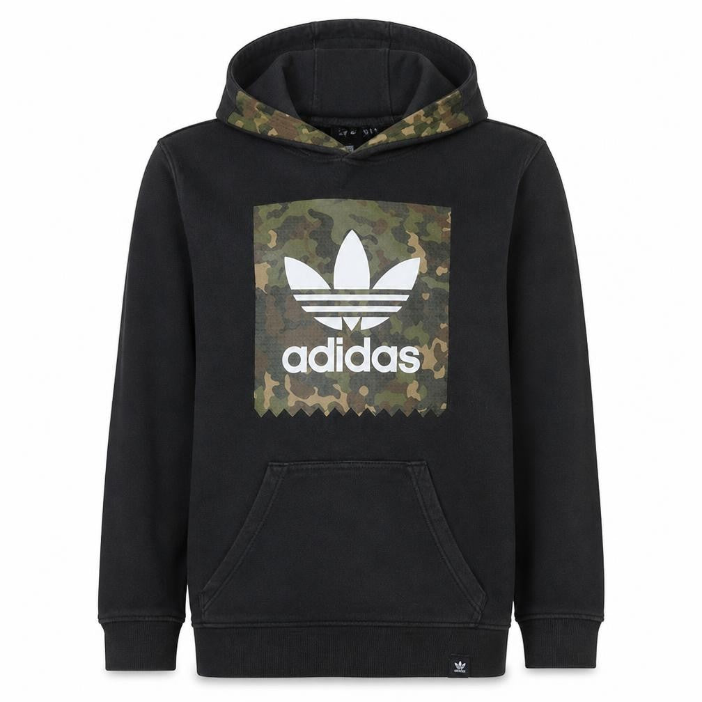 Adidas Mens Black Camouflage Logo Pullover Hoodie Size S
