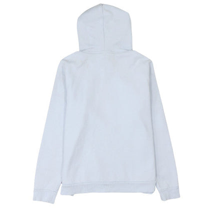 Brand and care label for Puma Women's Light Blue Pullover Hoodie XL Logo Print Casual