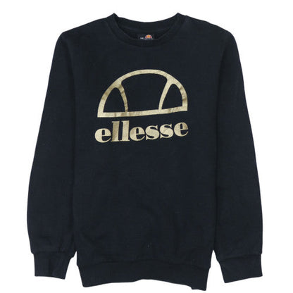 Additional front view of Ellesse girls’ black pullover sweatshirt 12-13 years logo fleece