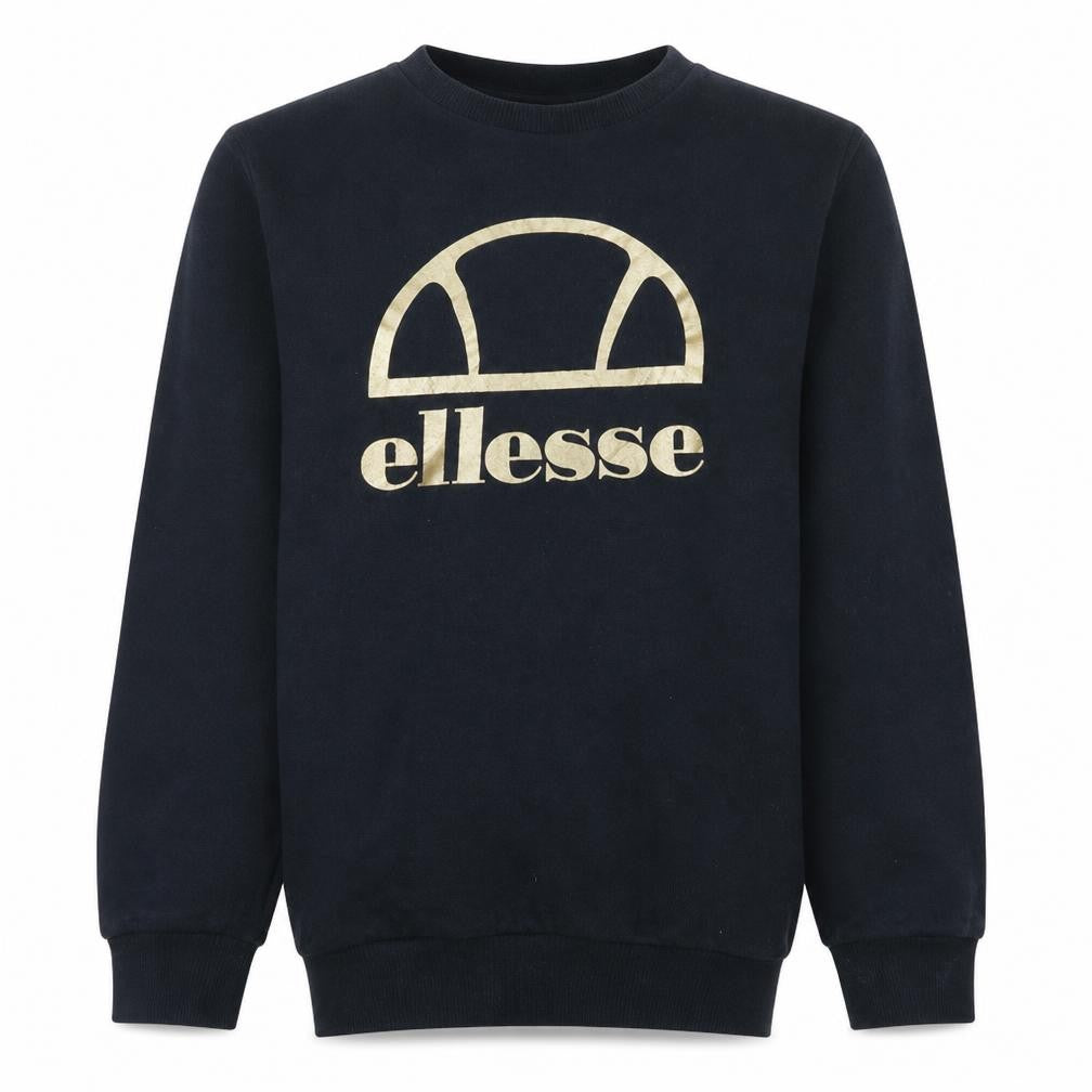Ellesse Girls Black Pullover Sweatshirt 12-13 Years Logo Fleece